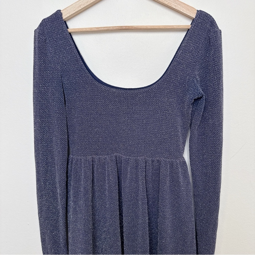 Free People Womens Small Sparkle Long Sleeve Disco Mini Dress CN - Picture 3 of 14